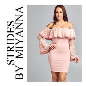 NWT STRIDES BY MIYANNA Pleat Embellished Dress Size Large